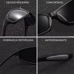 Óculos de Sol Polarizado Esportivo Bike Ciclismo Preto S0 - 3