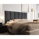 Ver imagem 1 de Cabeceira Painel para Cama de Casal Estofada Suede Grafite - Sleep - Mania de Móveis