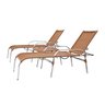 Conjunto com 2 Espreguiçadeiras e 1 Mesinha de Centro para Piscina em Fibra Sintética e Alumínio - 1