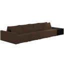 Ver imagem 1 de Sofá Ilha Modular para Sala 392cm com Puff Dublin K01 Veludo Marrom e Sintético Preto - Lyam Decor