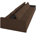 Ver imagem 4 de Sofá Ilha Modular para Sala 392cm com Puff Dublin K01 Veludo Marrom e Sintético Preto - Lyam Decor