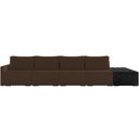 Ver imagem 5 de Sofá Ilha Modular para Sala 392cm com Puff Dublin K01 Veludo Marrom e Sintético Preto - Lyam Decor