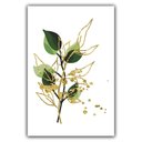 Ver imagem 4 de Kit Placas Quadros Decorativos 3 Pçs 20x30 Folhas Douradas