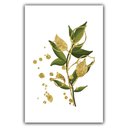 Ver imagem 7 de Kit Placas Quadros Decorativos 3 Pçs 20x30 Folhas Douradas