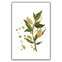 Ver imagem 3 de Kit Placas Quadros Decorativos 3 Pçs 20x30 Folhas Douradas
