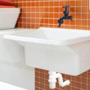 Ver mais imagens de Tanque de Plástico 40l para Lavanderia Branco + Sifão Copo Universal Sanfonado + Fita Veda Rosca + T