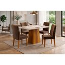 Ver imagem 2 de Mesa Sala Jantar Italia + 4 Cad Ondina Moca DJ Móveis