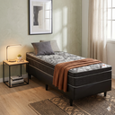 Ver imagem 1 de Cama Box Box ISO Molas Nanolastic Black Solteiro Ortobom Preto/Cinza