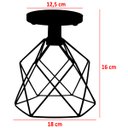 Ver imagem 2 de Lustre Teto Plafon Industrial Aramado Cálice Dourado Retrô Luminária Vintage Preto Agp Ilumini