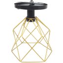 Ver imagem 6 de Lustre Teto Plafon Industrial Aramado Cálice Dourado Retrô Luminária Vintage Preto Agp Ilumini