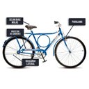 Ver imagem 5 de Bicicleta Colli Barra Sport Aro 26 em Ferro com Bagageiro e Capa Corrente Azul