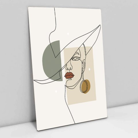 Quadro Decorativo em Canvas Abstrato Elegance - Moldura Madeira - 60 x 40cm