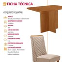 Ver imagem 7 de Mesa de Jantar Olimpia 4 Lugares Retangular MDF 120cm Creme com 4 Cadeiras Yasmin Moderna