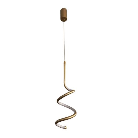 Pendente Espiral Dourado Led 24W 3200K Bivolt PARIS LUZ