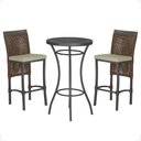 Ver imagem 1 de Mesa Bistrô e 2 Banquetas Roma Preta Corda Náutica Estofado 7 Trama Original