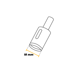 Broca de 18mm Diamantada para Furar Vidro e Cerâmica - 3