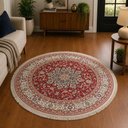 Ver imagem 1 de Tapete Belga Danubio Redondo 1,60x1,60cm 538C301220 Vermelho Abtex