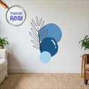Ver imagem 1 de Adesivo Floral Boho Azul Estilo Nórdico 100x69 Minimalista Mod.02
