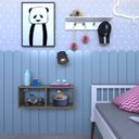 Ver imagem 7 de Nicho para Quarto Infantil Retangular 60x16cm Bege/Carvalho Mel