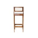 Ver imagem 5 de Kit 4 Banqueta Alta de Madeira com Assento Estofado e Encosto em Palhinha Bruna