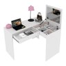 Penteadeira/escrivaninha de Canto 110cm com Espelho e 1 Gaveta Multimóveis Cr25279 Branco - 3