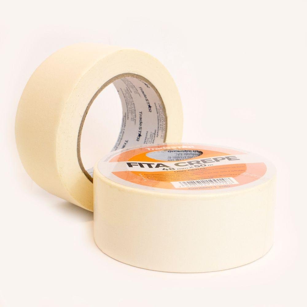 Fita Adesiva Crepe Papel 48mm X 50m C-5 Rolos 48x50 - 4