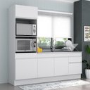 Ver imagem 3 de Armário de Cozinha Compacta 212cm com Rodapé Veneza Multimóveis V2113 Branco