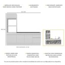 Ver imagem 4 de Armário de Cozinha Compacta 212cm com Rodapé Veneza Multimóveis V2113 Branco