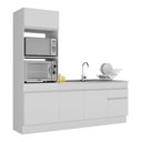 Ver imagem 1 de Armário de Cozinha Compacta 212cm com Rodapé Veneza Multimóveis V2113 Branco