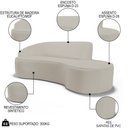Ver imagem 3 de Sofá Living 3 Lugares 230cm Braço Esquerdo Mozart D06 Sintético Bege - Mpozenato