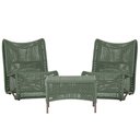 Ver imagem 1 de 2 Poltronas e Mesa Texas em Alumínio Pintura Marrom Corda Náutica Trama Original