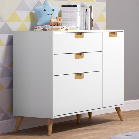 Cômoda Infantil 1 Porta 3 Gavetas Caring 