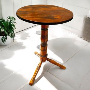 Mesa Latera de Canto Apoio Sofá Cor Imbuia Mesinha de Centro Infantil Retrô