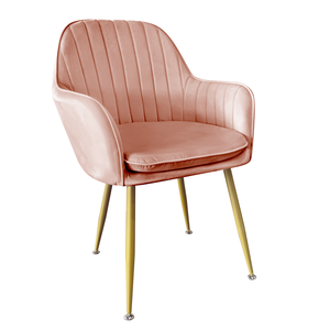Cadeira Poltrona Lines com Pés Dourados Suede