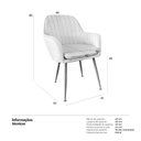 Ver imagem 5 de Cadeira Poltrona Lines com Pés Dourados Suede