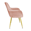 Ver imagem 3 de Cadeira Poltrona Lines com Pés Dourados Suede