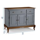 Ver imagem 4 de Balcão Buffet 3 Portas 2 Gavetas Hannover 60803 Linz Móveis - Cinza/Imbuia