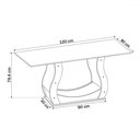 Ver imagem 3 de Mesa de Jantar 4 Lugares Ayla Mel/grafite/veludo Grafite - Pnr Móveis