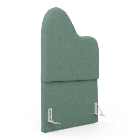 Cabeceira Orgânica Cama Box Solteiro Sea 90cm com Frame Bouclé Verde Menta - Desk Design