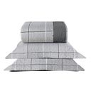 Ver imagem 1 de Kit Cobre Leito Colcha Celi King Dupla Face Micropercal 200 Fios 3 Peças Xadrez Grid Cinza