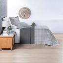 Ver imagem 6 de Kit Cobre Leito Colcha Celi King Dupla Face Micropercal 200 Fios 3 Peças Xadrez Grid Cinza