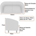 Ver imagem 5 de Sofá 2 Lugares 120cm Dolar Courino Preto| Bouclé Suave Off White - Sallar Home