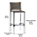 Ver imagem 3 de Banqueta para Jardim Alta em Alumínio Madri