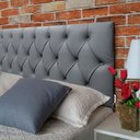 Ver imagem 1 de Cabeceira Estofada Casal Capitonê Luna Corino Cinza 140 X 120 cm RBL