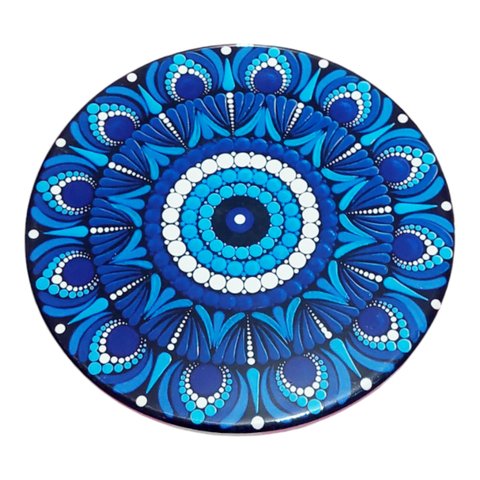 Quadro Mandala Enfeite de Parede Porcelana Olho Grego Corda