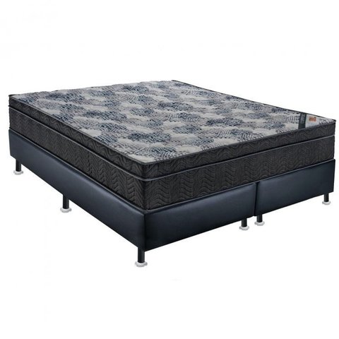 Cama Box ISO Molas Superpocket Queen Ortobom Preto/Azul
