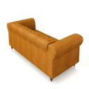 Ver imagem 2 de Sofá Living Sala de Estar Stanford Chesterfield 2 Lugares 220cm Pés de Madeira Couro Mel G58 - Gran