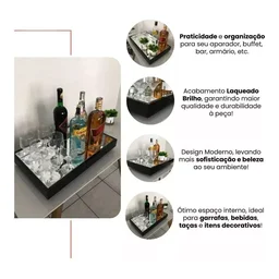 Bandeija Espelada Decorativa Salar Cozinha Cantinho do Café Espelhada 50cm por 30cm - 6