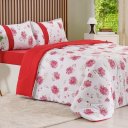 Ver imagem 1 de Edredom Queen Bella Cama Malha 125g/m² 100% Algodão 220x240cm Bene Casa Vermelho