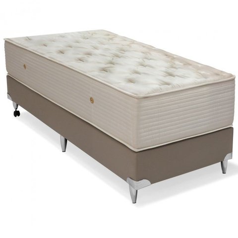 Cama Box Orthotel Superluxo Solteiro Molas Superlastic Ortobom Cinza/Creme